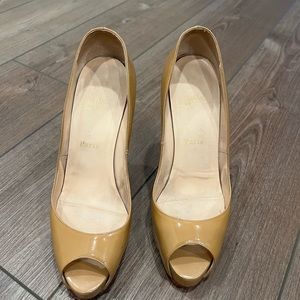 Nude christian louboutin platform sandals